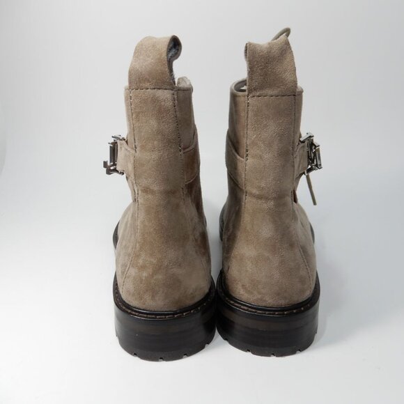 Lauren Ralph Lauren Elridge Lace Up Ankle Boots Size 5 Gray Suede Lug Sole NEW - Picture 6 of 10